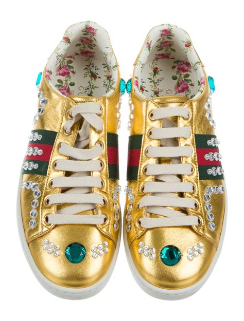 gucci studded shoes sneaker|gucci jeweled striped sneakers.